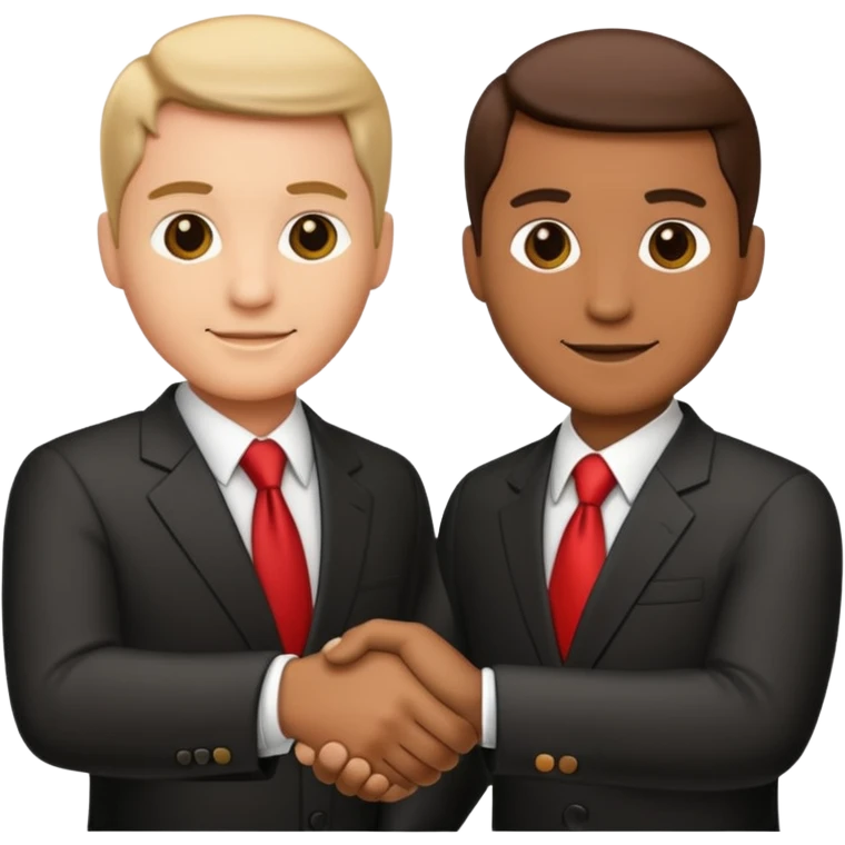 Businessman handshake, iOS emoji style, apple emoji design, clean and simple, no text emoji