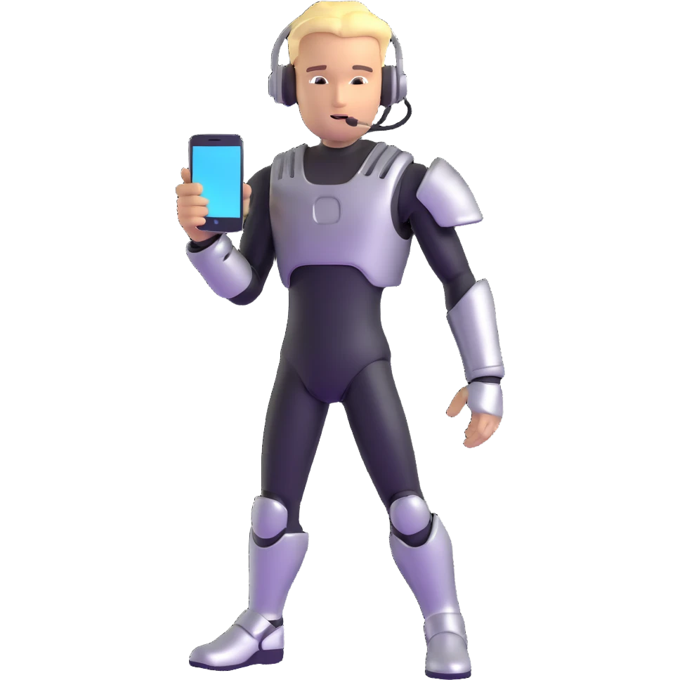 cyber y2k guy with metallic clothing and digital accessories emoji