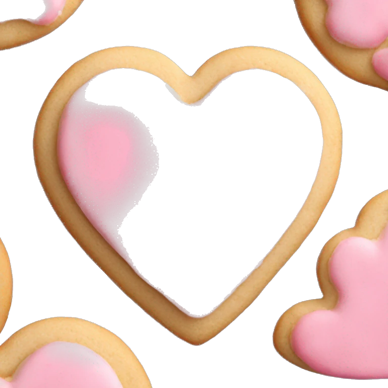Heart shaped Sugar Cookie with pink frosting  emoji