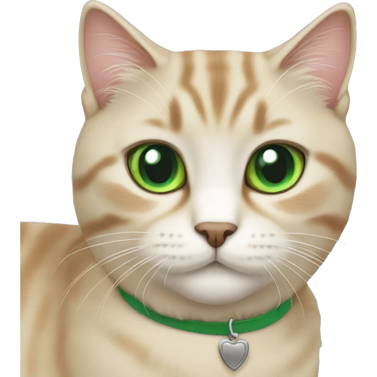 Scottish straight cat with green eyes emoji
