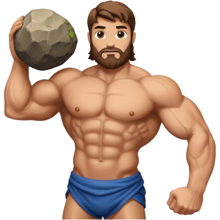 Atlas the greek god with a big rock  emoji