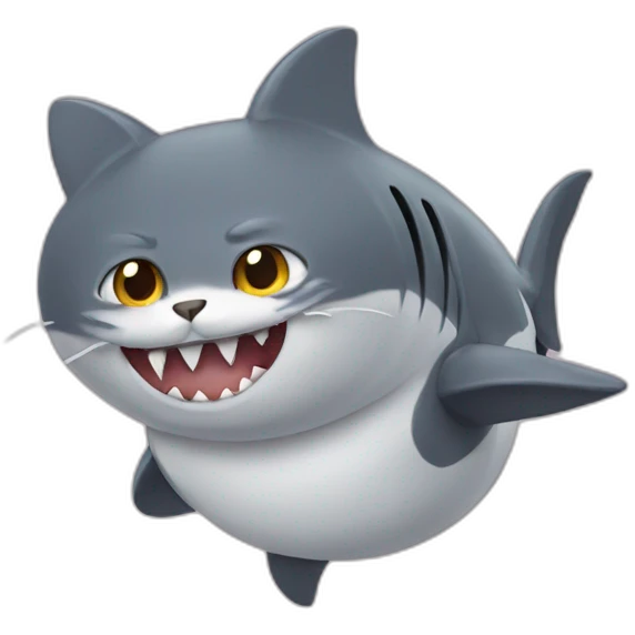 a cat in a shark costume emoji