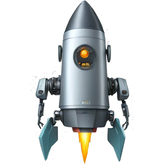 ROBOT FILING A ROCKET emoji