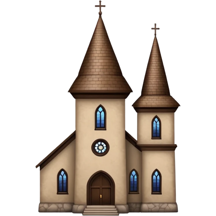 brown chruch with round turret top single turret emoji