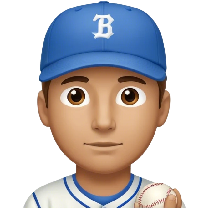 Lion, blue baseball cap, baseball,  emoji