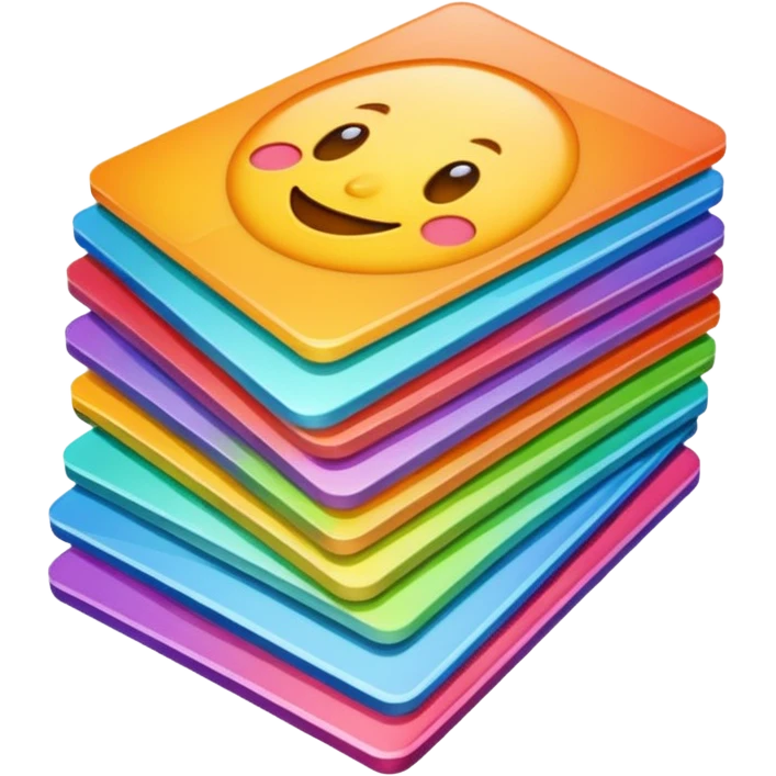 Many photocards in one stack emoji
