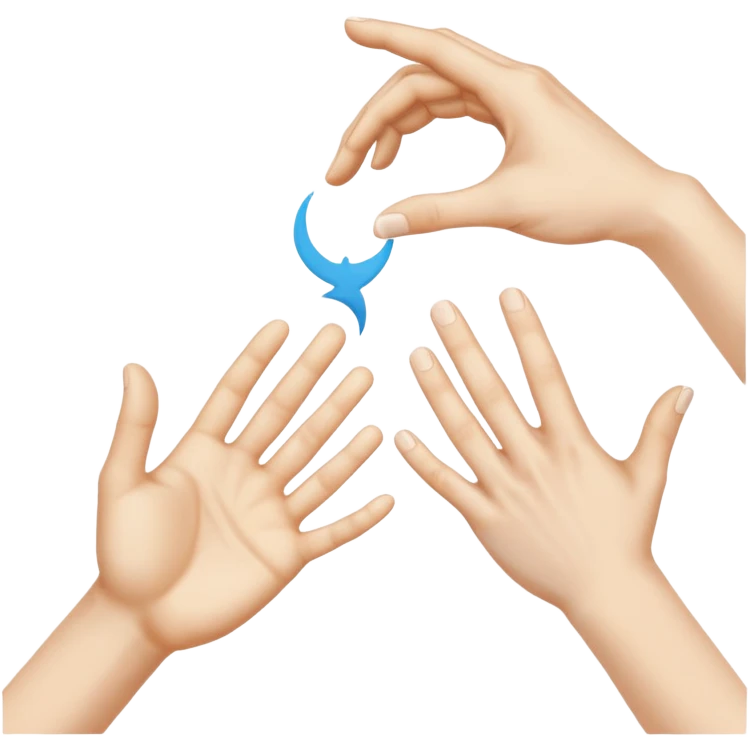 Las manos del la obra “La creación de Adán” emoji