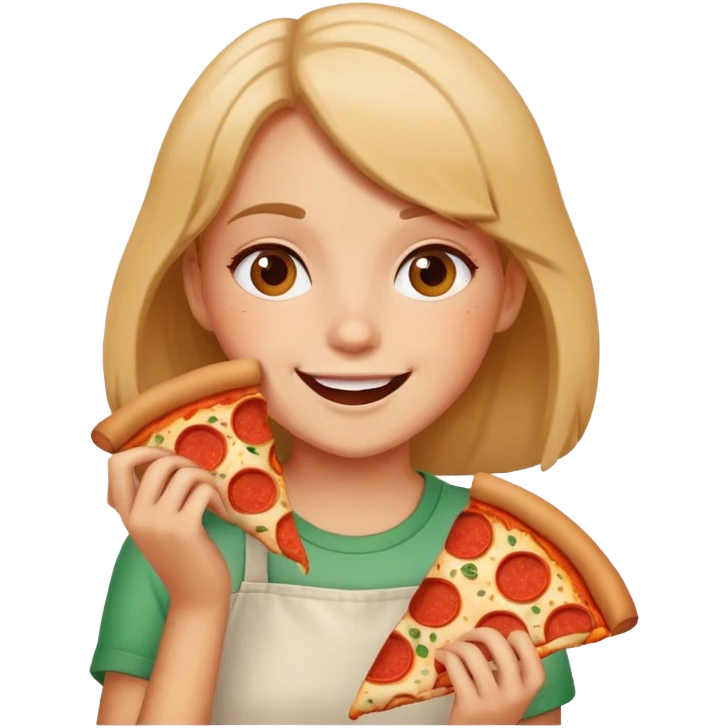 girl eating pizza emoji