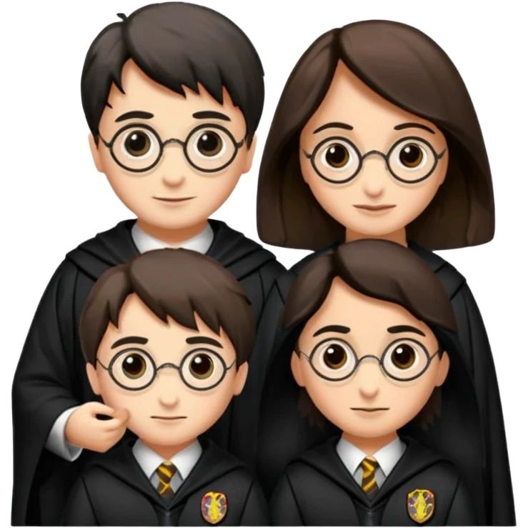 Harry Potter asa sade ve şık ağaçtan yapılmış tutma yeri ve siyah gövde emoji