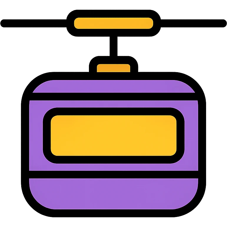 purple cable car, clean and simple icon style emoji