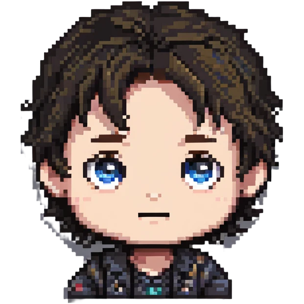 cute chibi male face with big eyes emoji