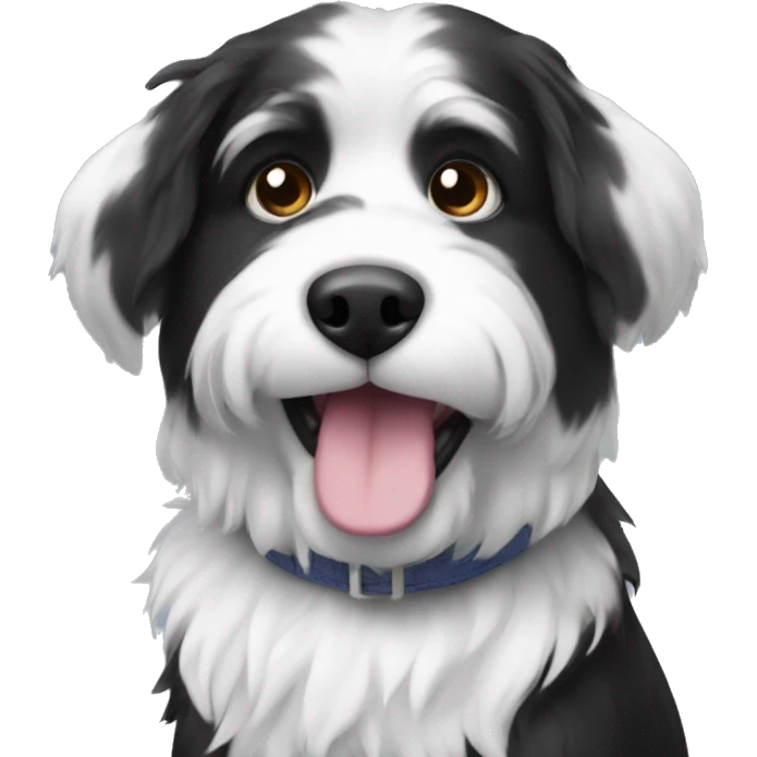 furr bobtail dog black and white  emoji