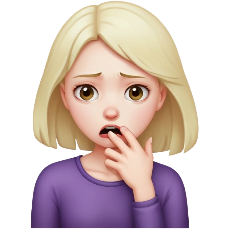 Girl upset and choking herself  emoji