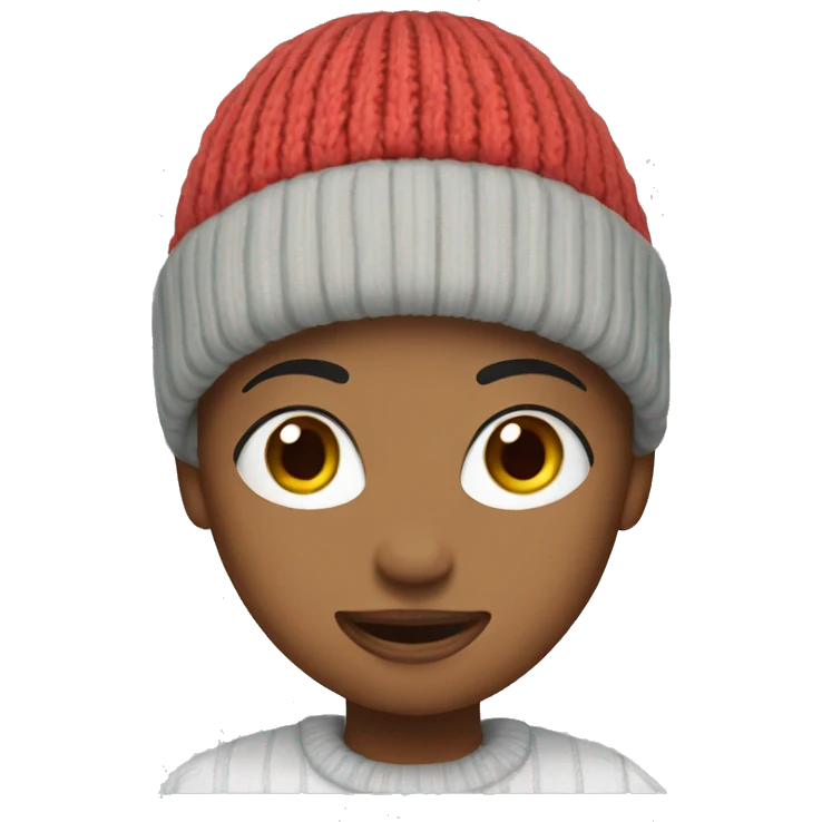 Sister wearing a beanie emoji