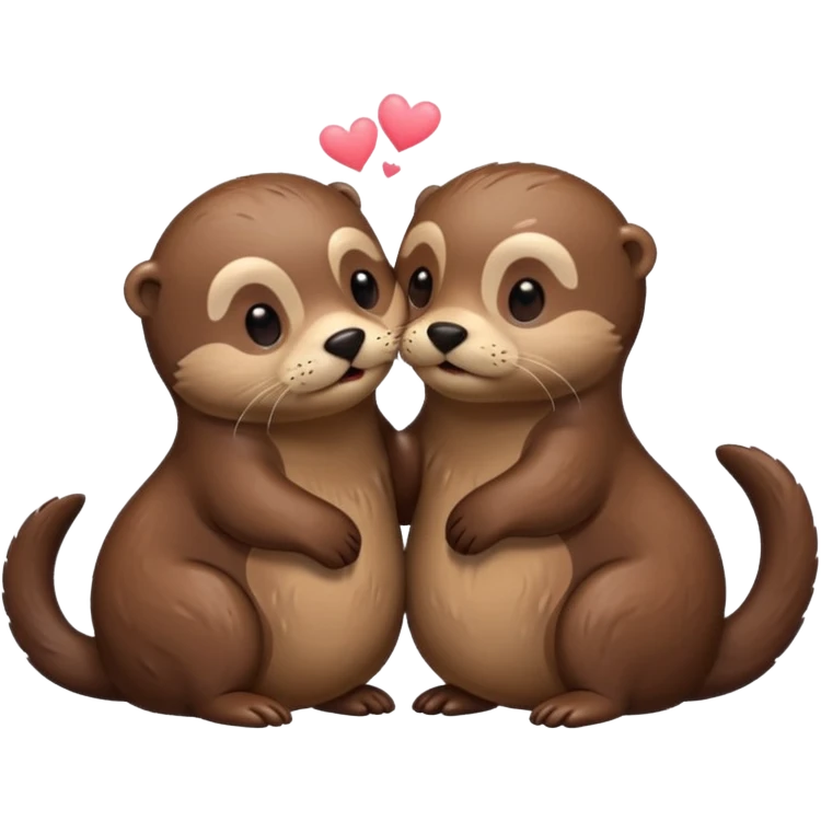 Kissing otters  emoji