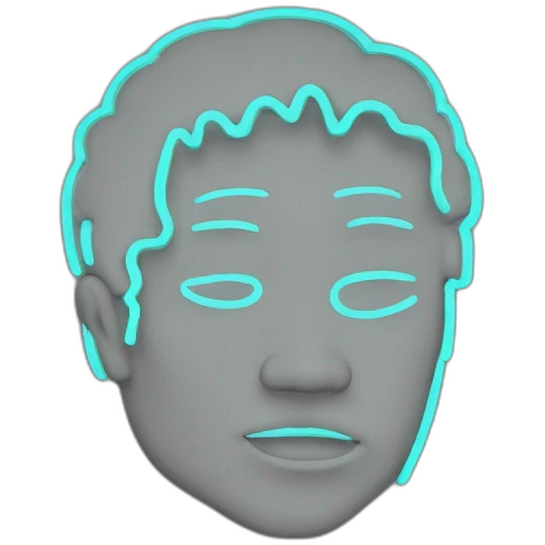 Juicy booty neon sign style man emoji