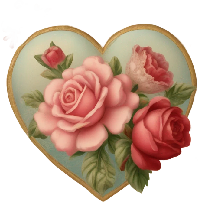 vintage valentine’s day card emoji
