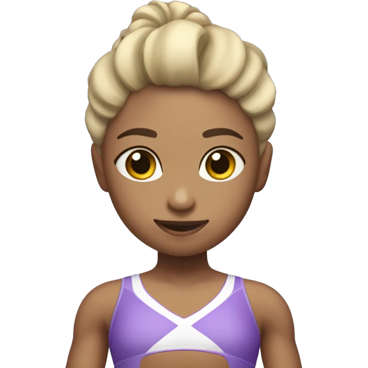 Gimnasta de gimnasia rítmica con maillot lila y mazas lilas emoji