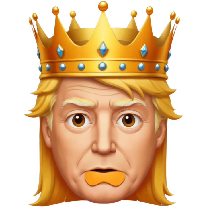 President Trump as 90 year old king with orange face and hair emoji