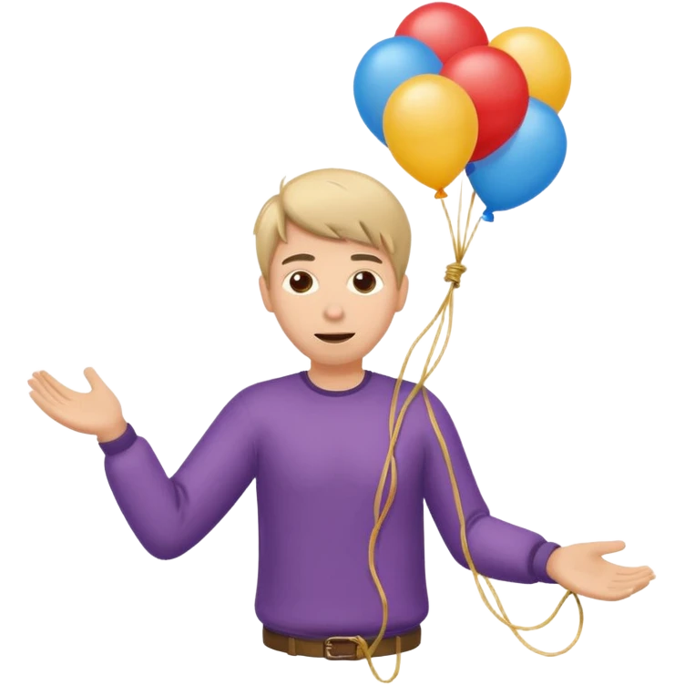 человек зацепился о шарик и летит  emoji