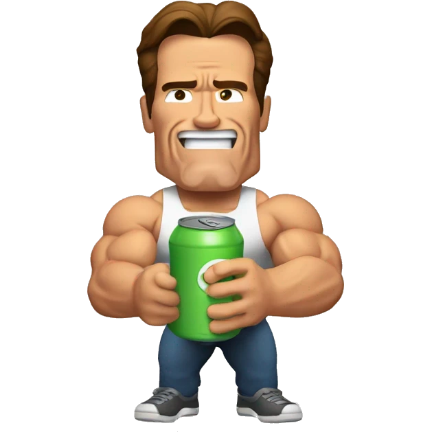 Arnold Schwarzenegger with a can of protein in his hands emoji