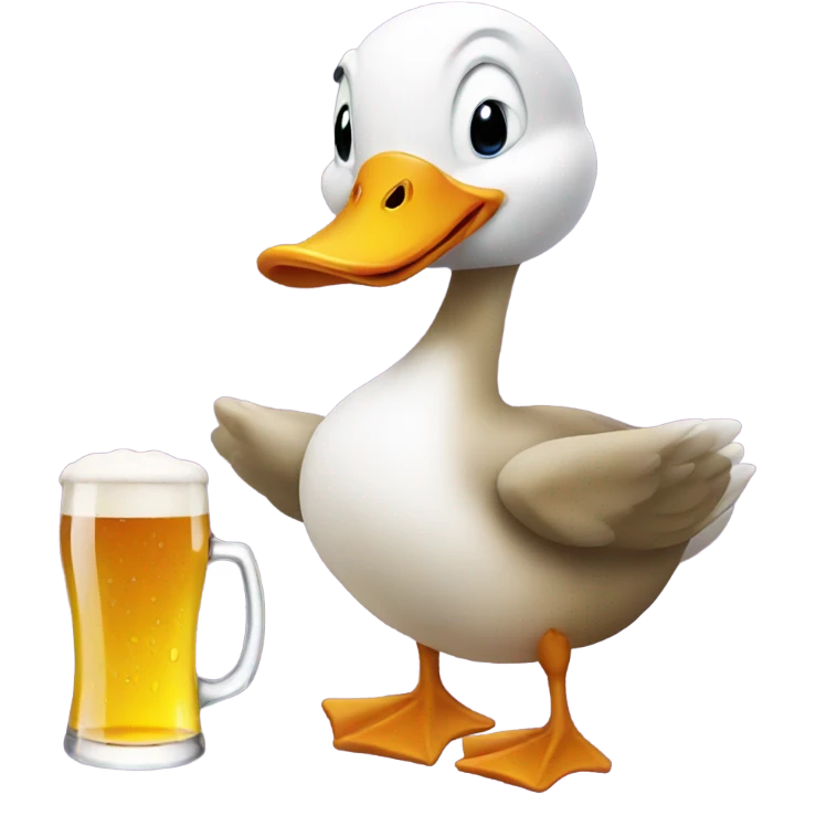 duck holding a beer emoji