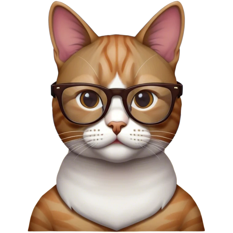 Cat with glasses on a beach with LeBron James emoji