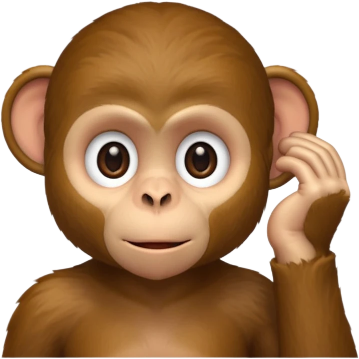 monkey listening hand on ear emoji