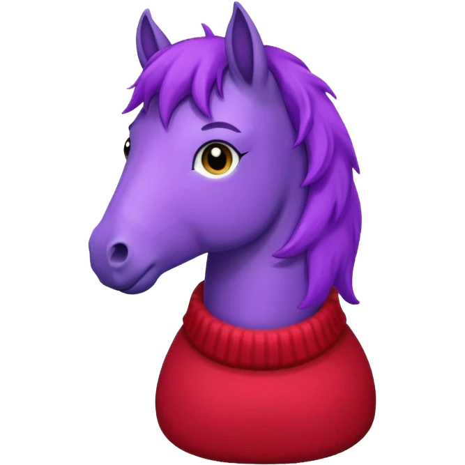 Purple horse wearing red sweater

 emoji
