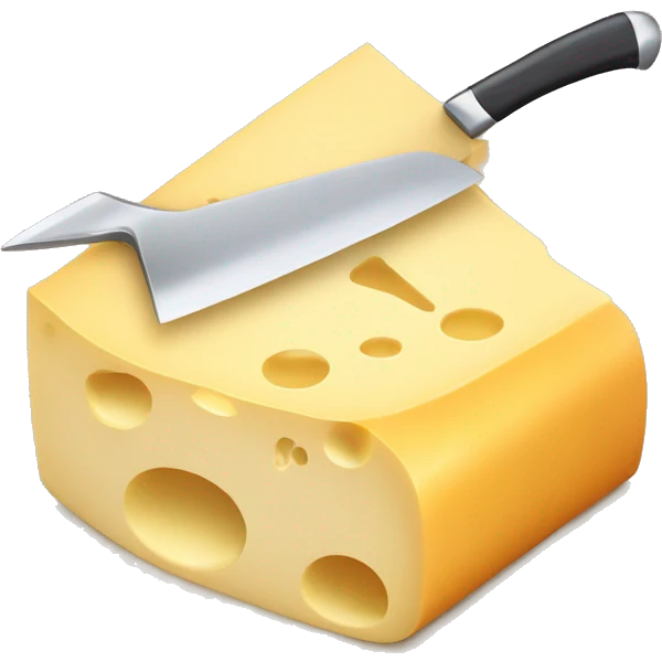 Knife chopping cheese emoji