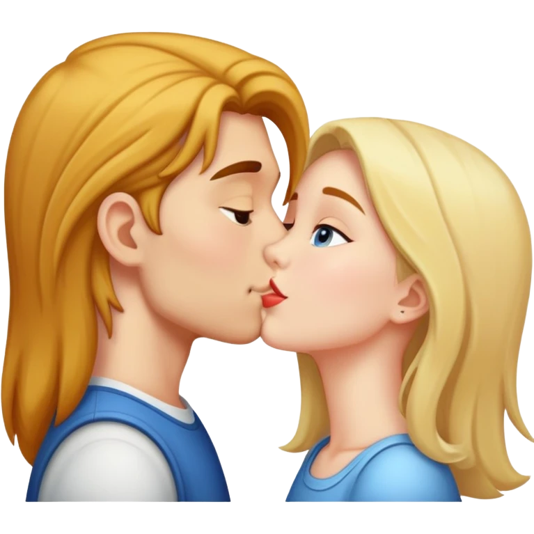 A girl and a boy kissing  emoji
