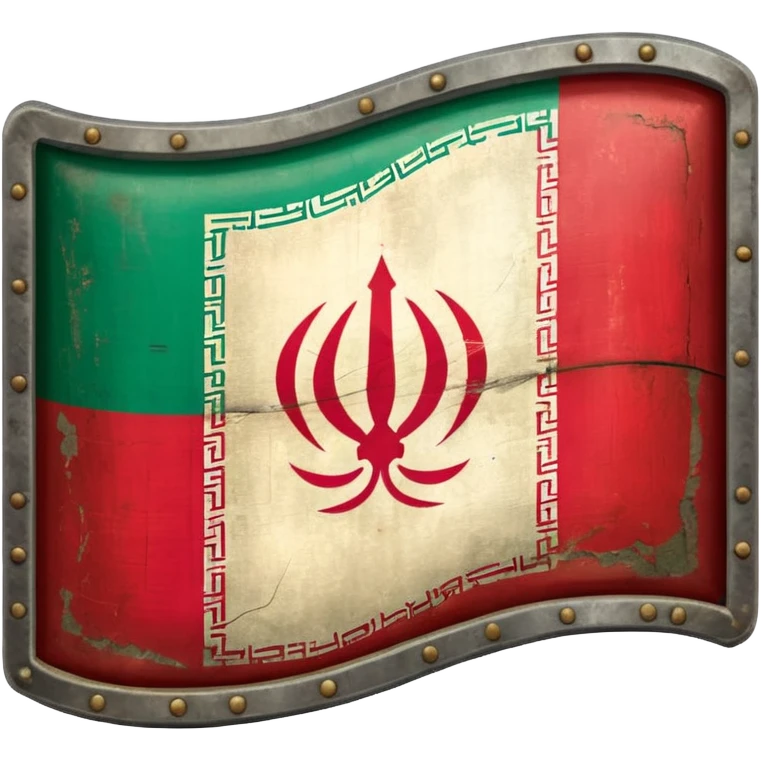 rectangular shield with old the flag of Iran emoji