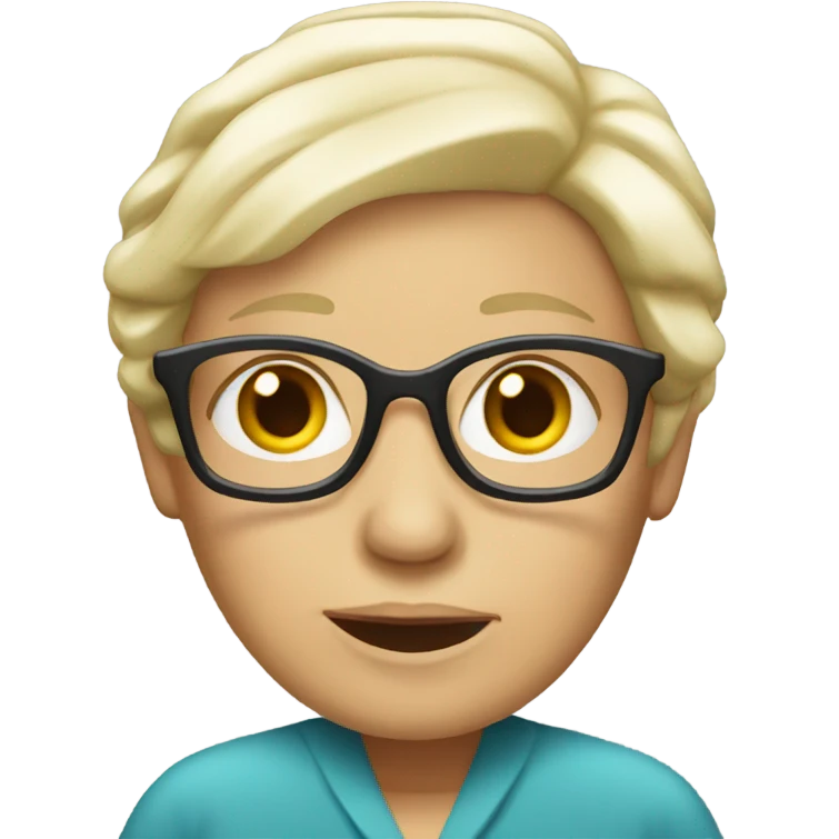 Blonde, senior female psychologist emoji