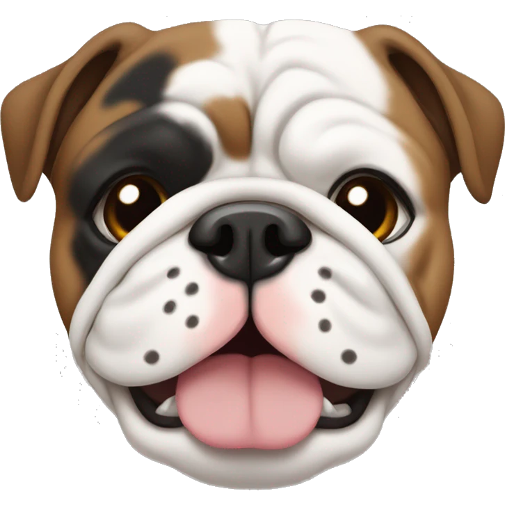tricolor (black, brown and some white) english bulldog emoji