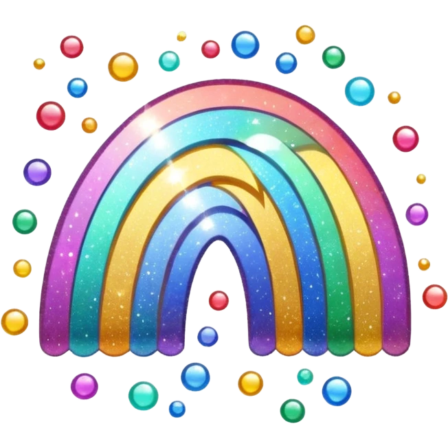 Vintage Rainbow glitter  emoji
