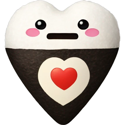 Onigiri in the shape of a heart emoji