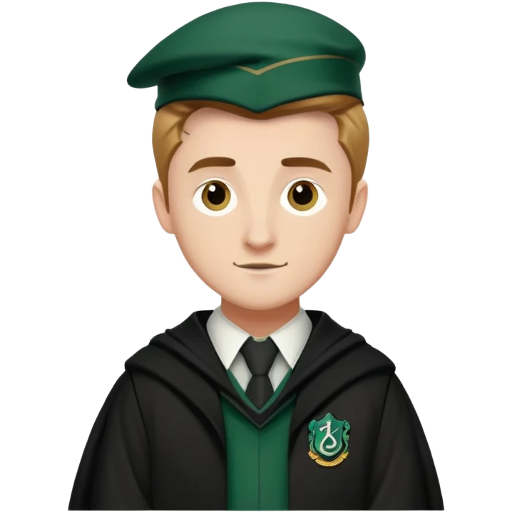 Matt Thorpe is Graham Montague  in harry potter, wear hogwarts slytherin uniform emoji