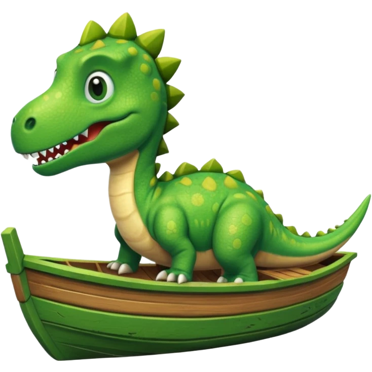 dinosaur on top of a boat emoji