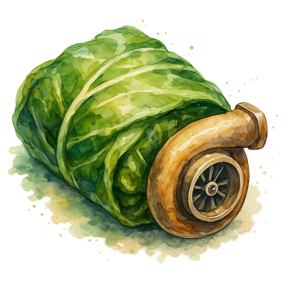 watercolor style turbo cabbage roll emoji