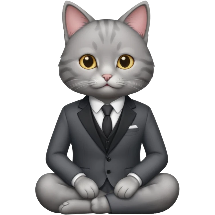 real cat siting with a suit on emoji