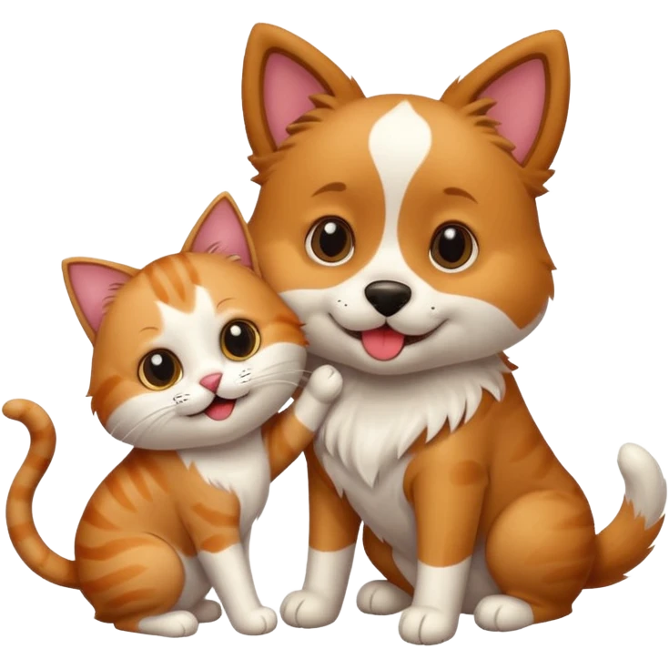 een hond met een kat emoji