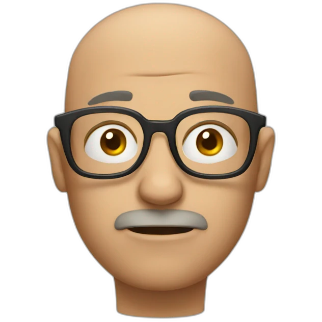 disgusted bald man with glasses emoji