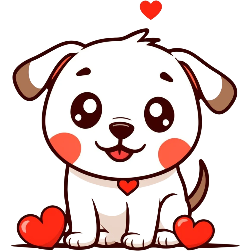 perro defecando corazones rojos emoji