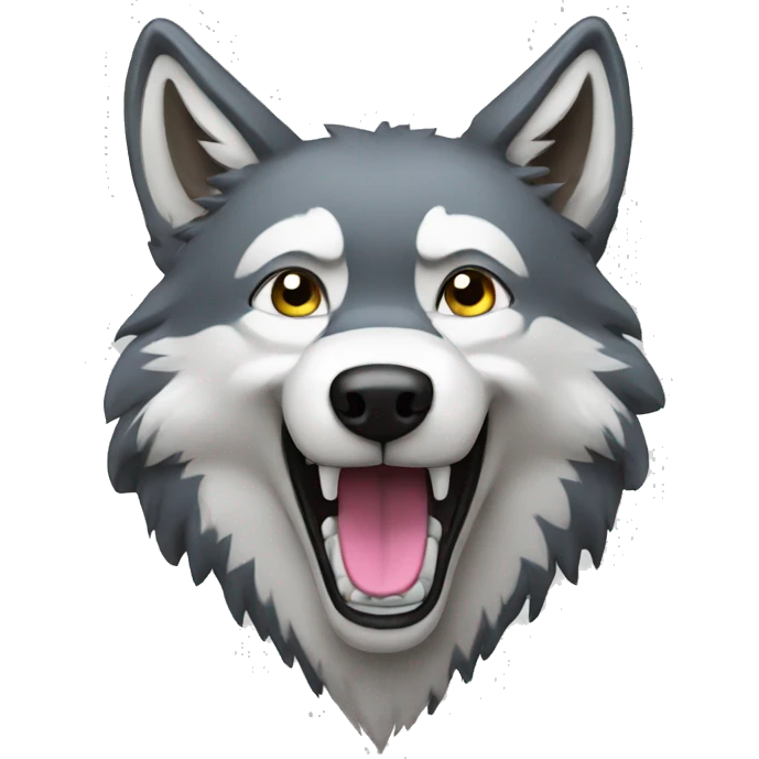 Wolf happy emoji