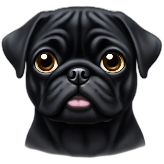 all black pug emoji