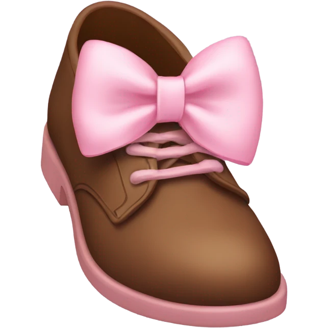 brown shoe with light pink bow emoji