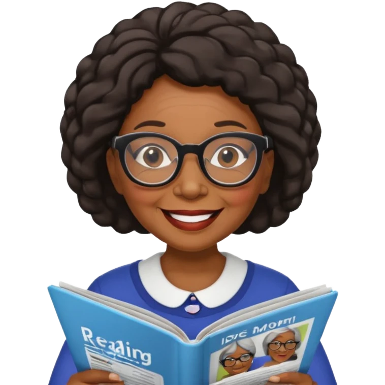 old black woman read magazine emoji