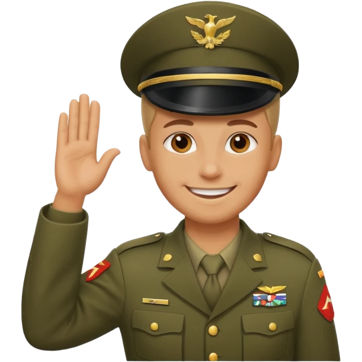 smile military salute emoji