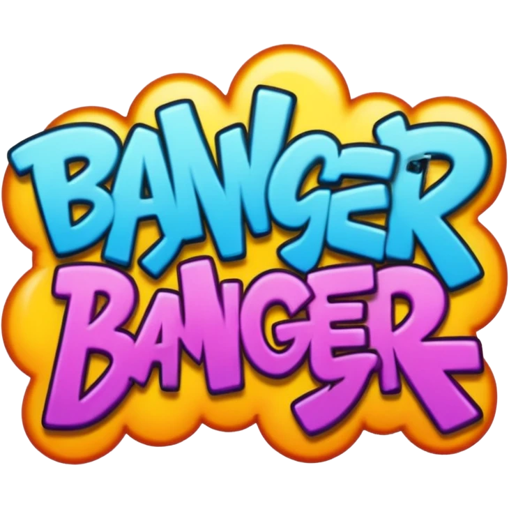 The word Banger in graffiti emoji