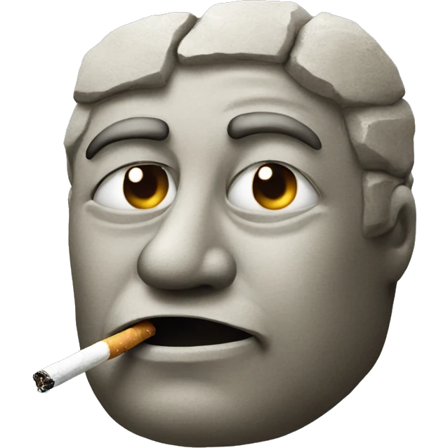Stone face with cigarette  emoji